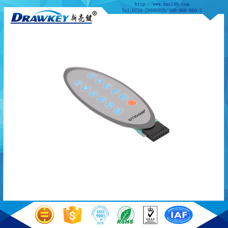 遥控器按键,pet薄膜开关面板,柔性薄膜开关