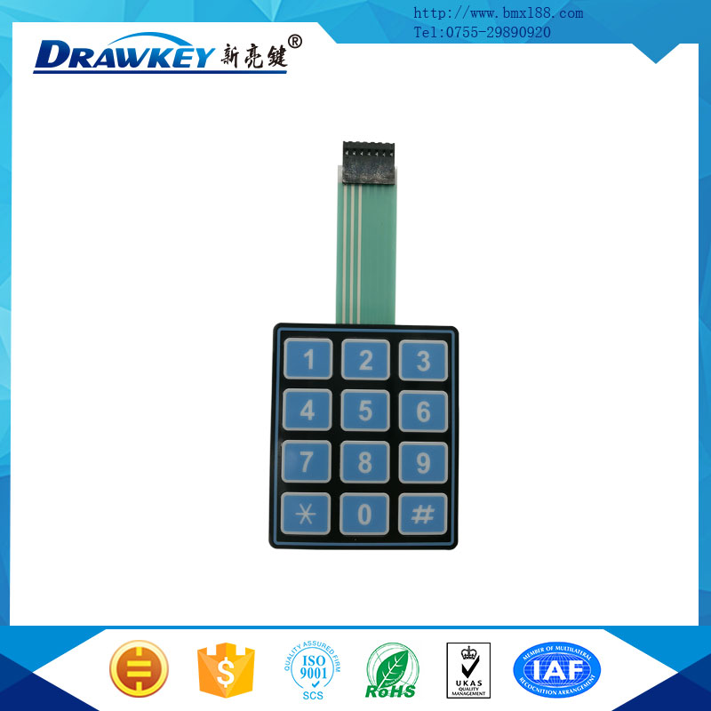 薄膜数字按键,软性线路薄膜按键,柔性线路板
